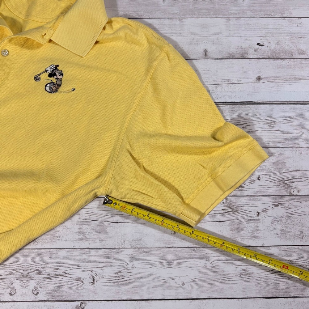 Greg Norman Mickey Mouse Golf Polo Shirt Mens XL Yellow Play Dry Pique Disney - Picture 14 of 15